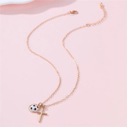 Soccer And Cross Charm Necklace