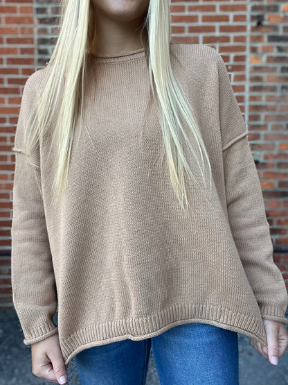 The Jane Tan Raw Edge Long Sleeve Sweater