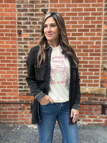 The Milo Thermal Mineral Wash Button Down Shacket