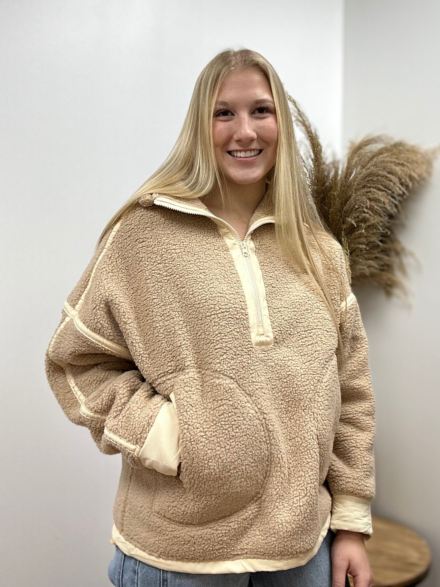 The Aspen Mocha 1/2 Zip Sherpa