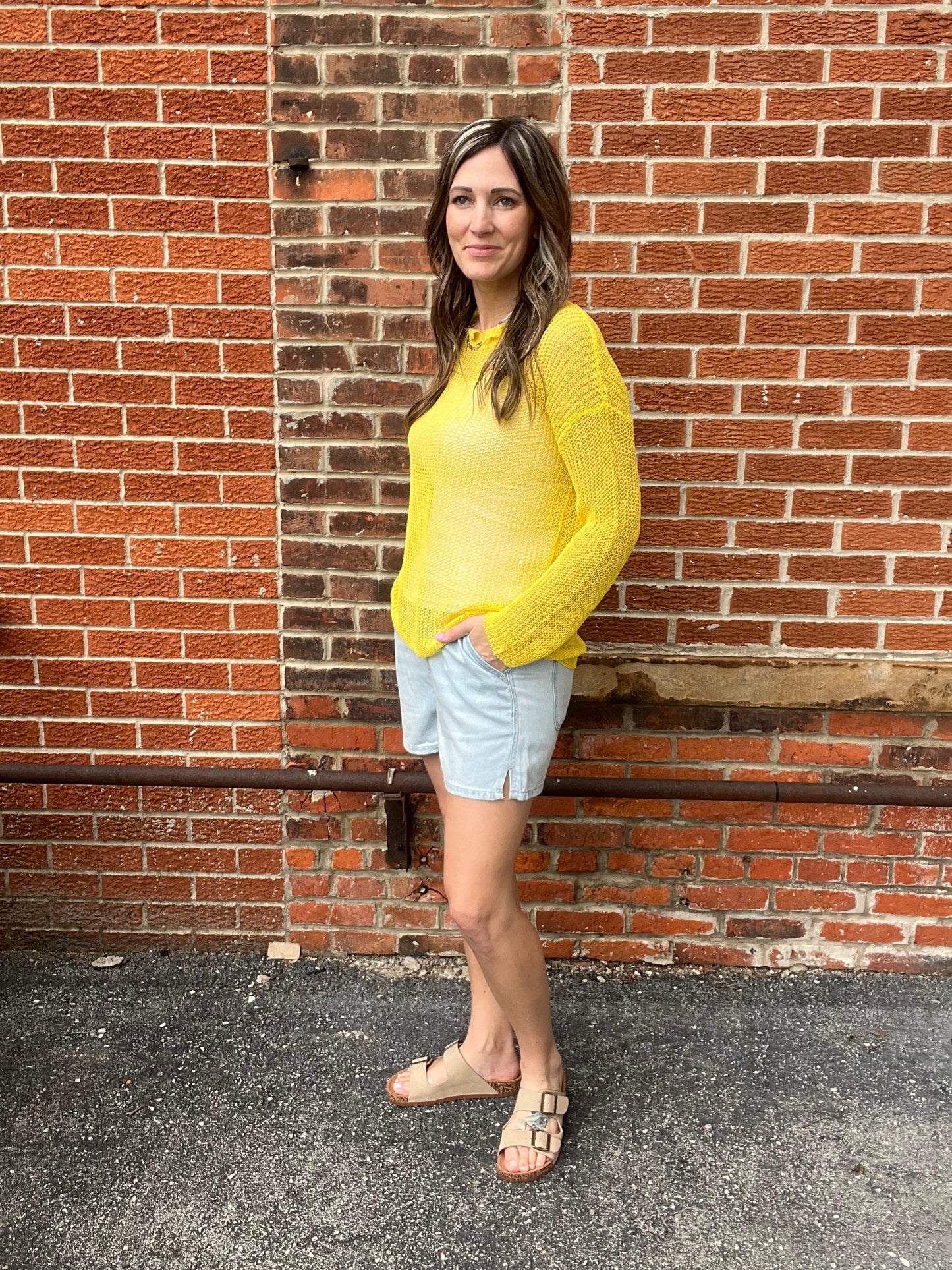 The Marlowe Crochet Knit Long Sleeve Top