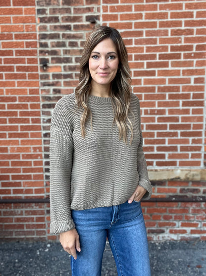 The Reign Olive Chunky Knit Sweater