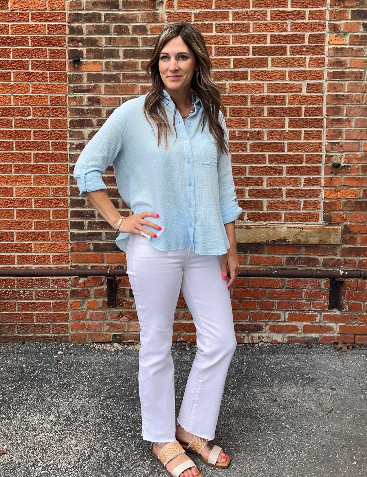 The Emory Gauze Collared Button Down