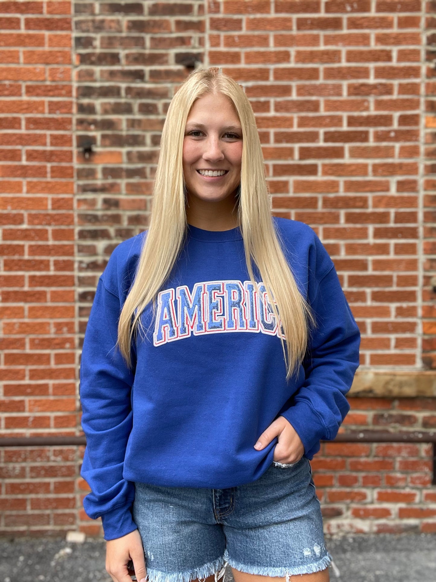 The Dawson Sequin America Crewneck