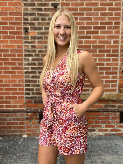 The Zeyla Multi-Color Floral Print Romper