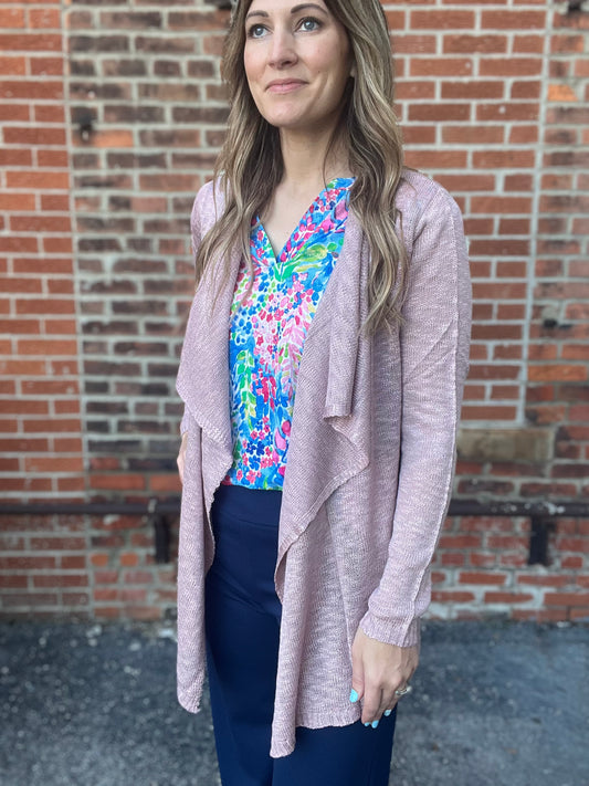 The Layten Slub Open Front Cardigan