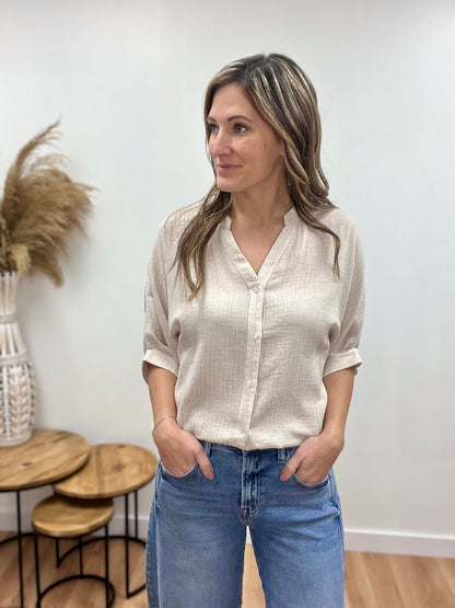 The Leanora Drop Shoulder Dolman Sleeve Top
