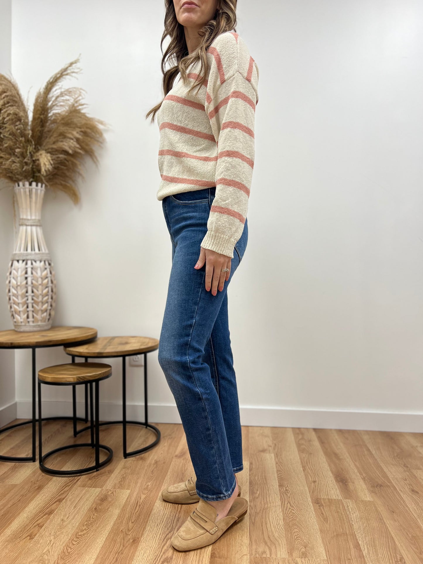 The Dark Solar High Rise Straight Denim