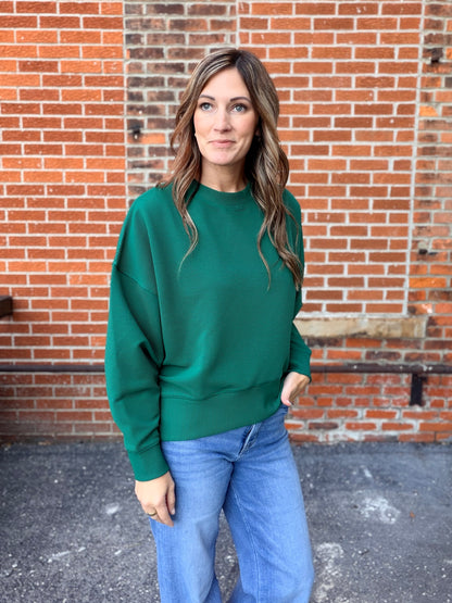 The Remi Ribbed Dolman Pullover Sweatshirt