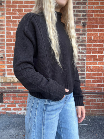 The Eleanore Black High Neck Sweater