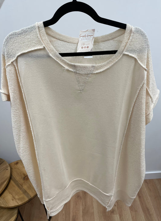 The Ray Cream Curvy Top