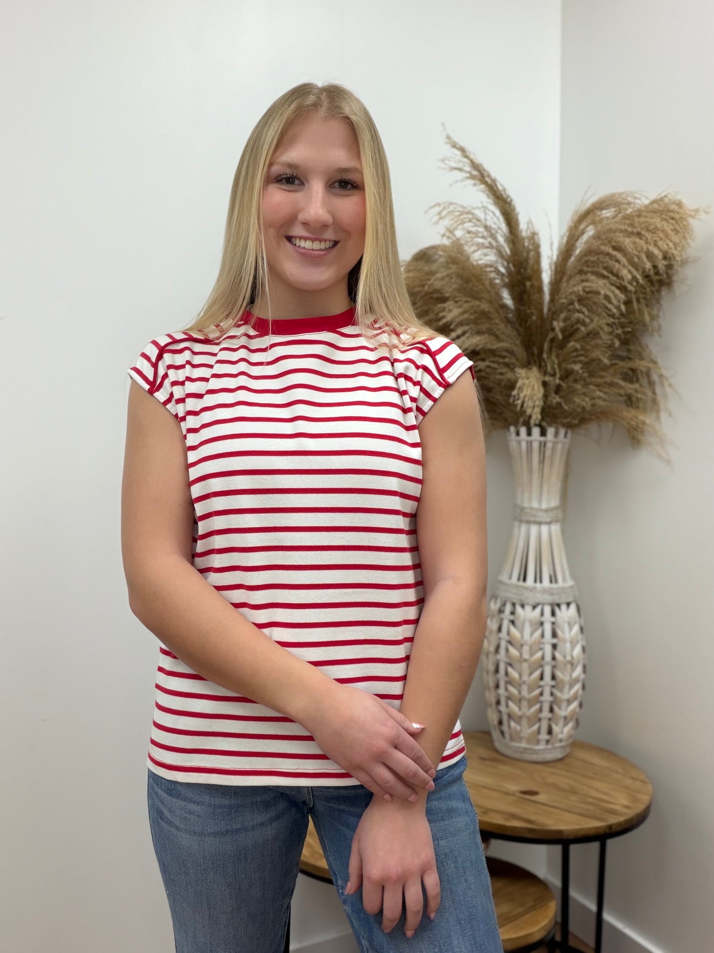 The Millie Sleeveless Stripped Knit Top