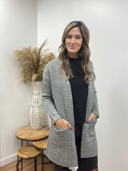 The Oberon Grey Open Sweater Cardigan