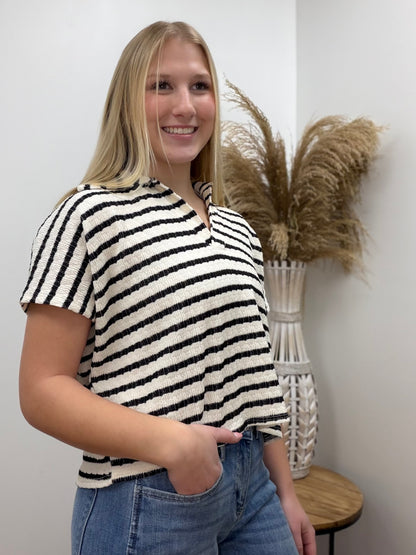 The Isla Short Sleeve Collared Top