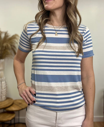 The Luxen Denim Striped Tee