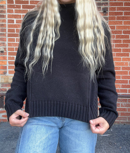 The Eleanore Black High Neck Sweater