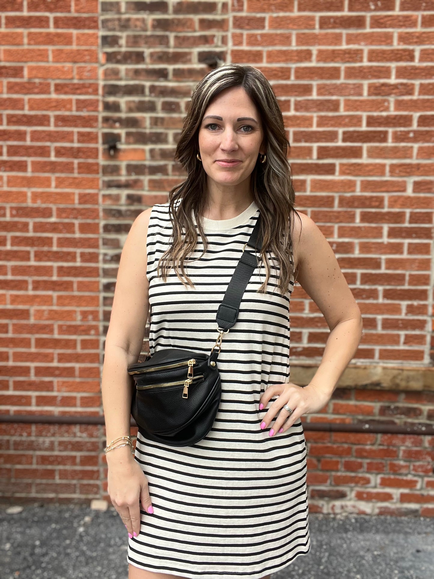 The Eira Sleeveless Striped Day Dress