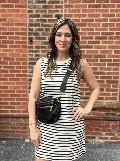 The Eira Sleeveless Striped Day Dress