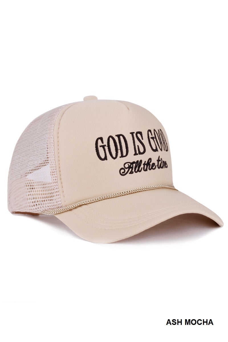 GOD IS GOOD ALL THE TIME MESH TRUCKER CAP