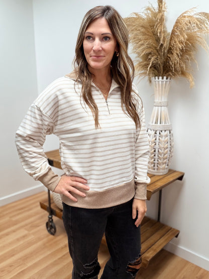 The Hollis Striped Half Zip Pullover