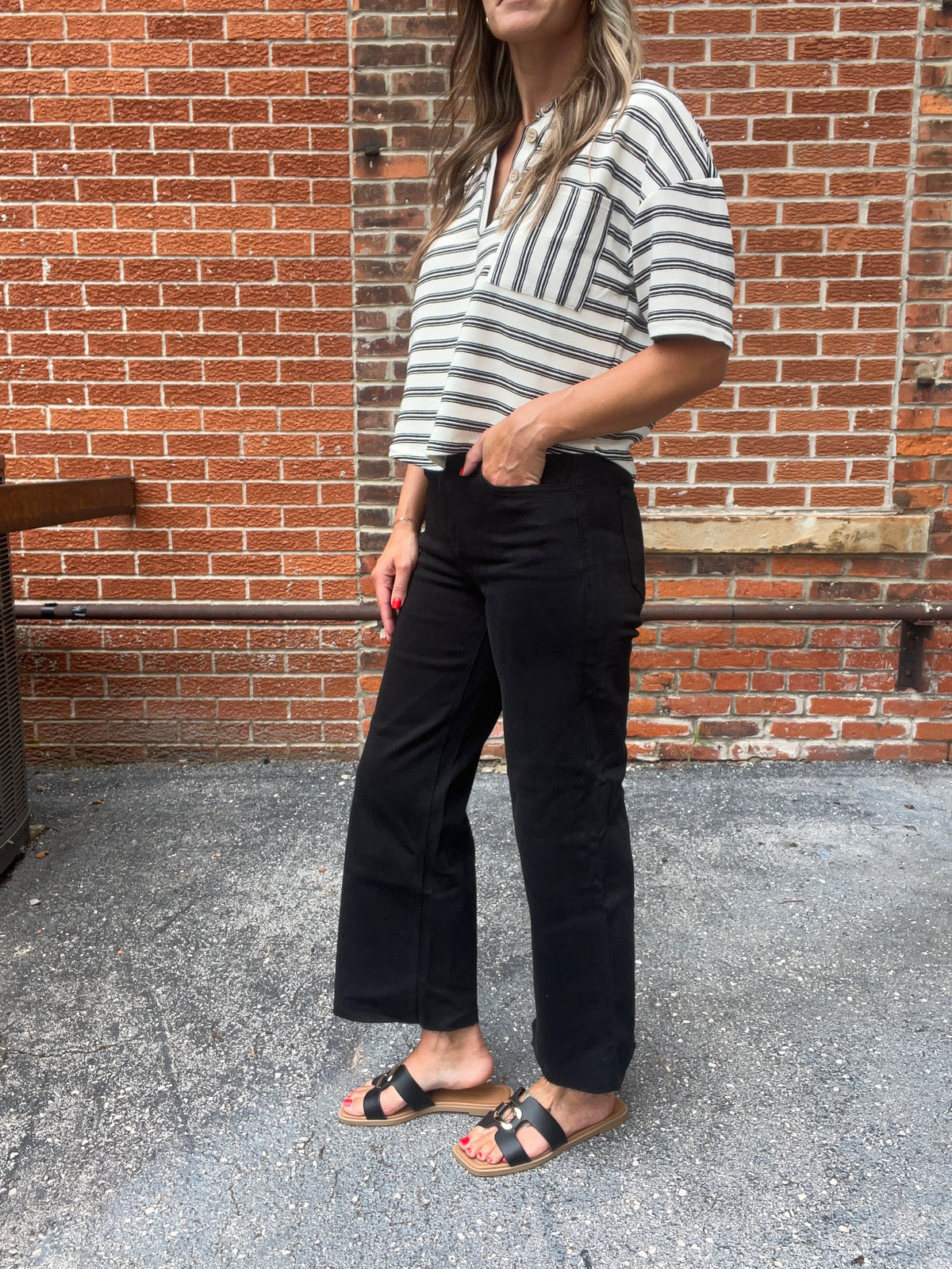 The Del Black High Rise Wide Leg Jeans