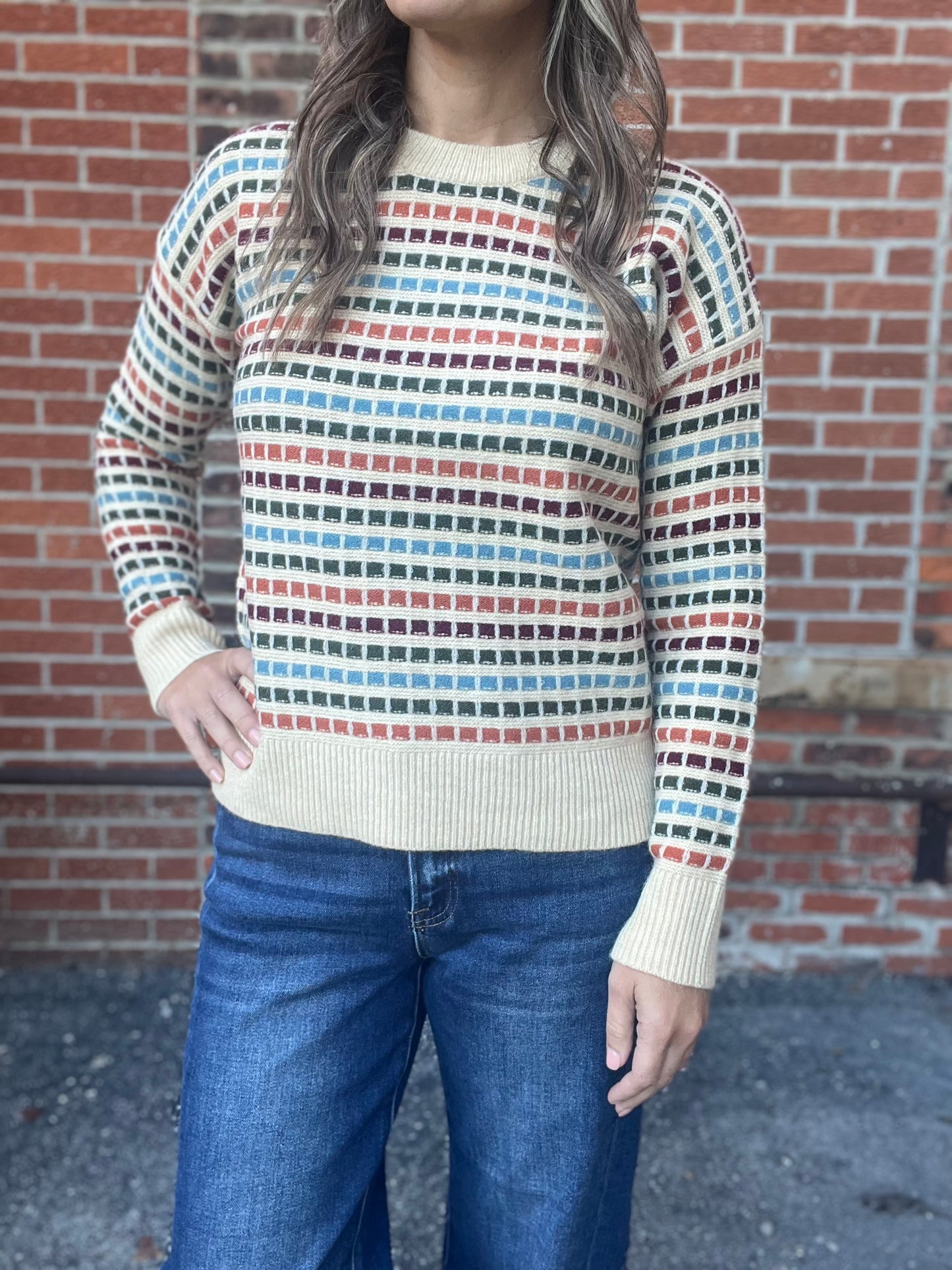 The Lyra Multi Color Textured Sweater