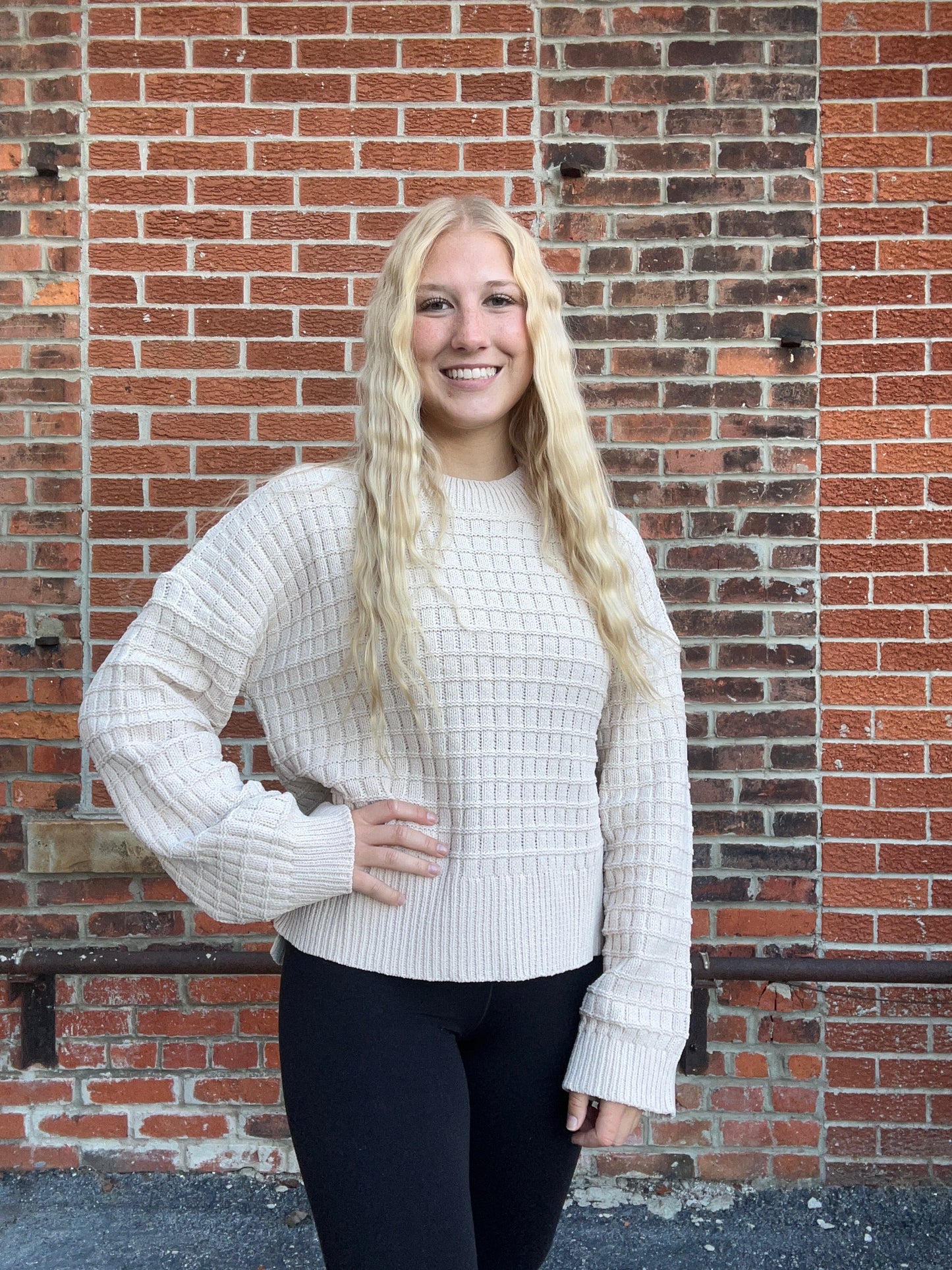 The Luca Waffle Knit Cozy Sweater