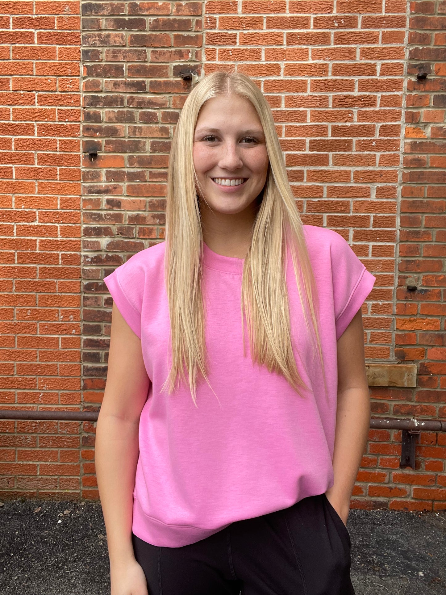 The Saylor Scuba Short Sleeve Top