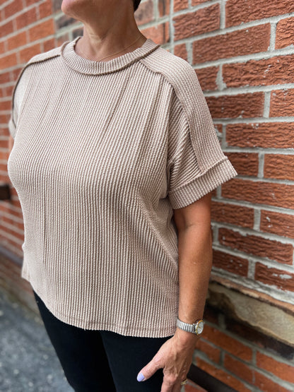 The Briar Mocha Ribbed Top