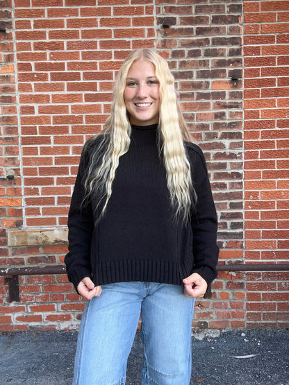 The Eleanore Black High Neck Sweater