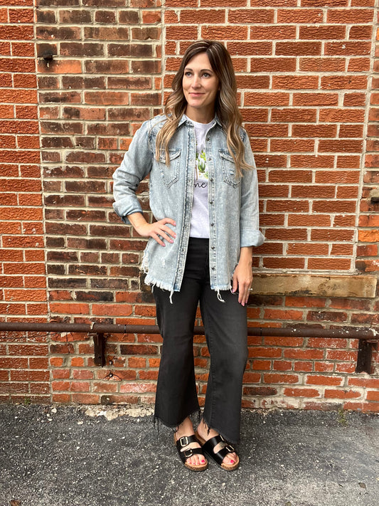The Saylor Denim Button Up
