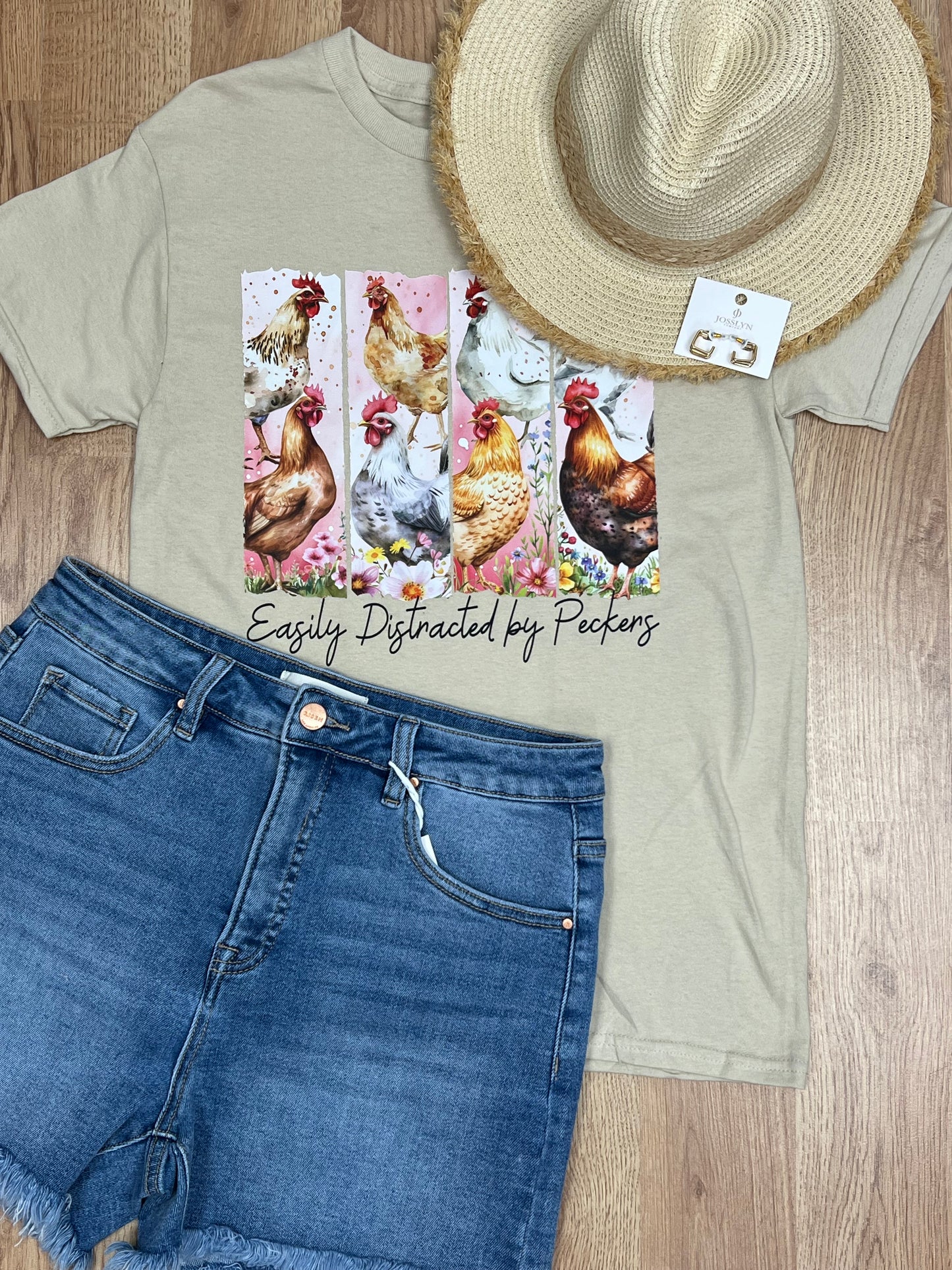 Easily Distracted Chicken Graphic Tee