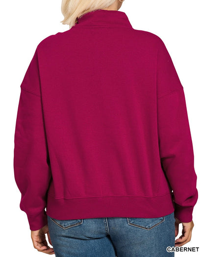 The Romi Curvy 1/4 Zip Pullover Sweatshirt