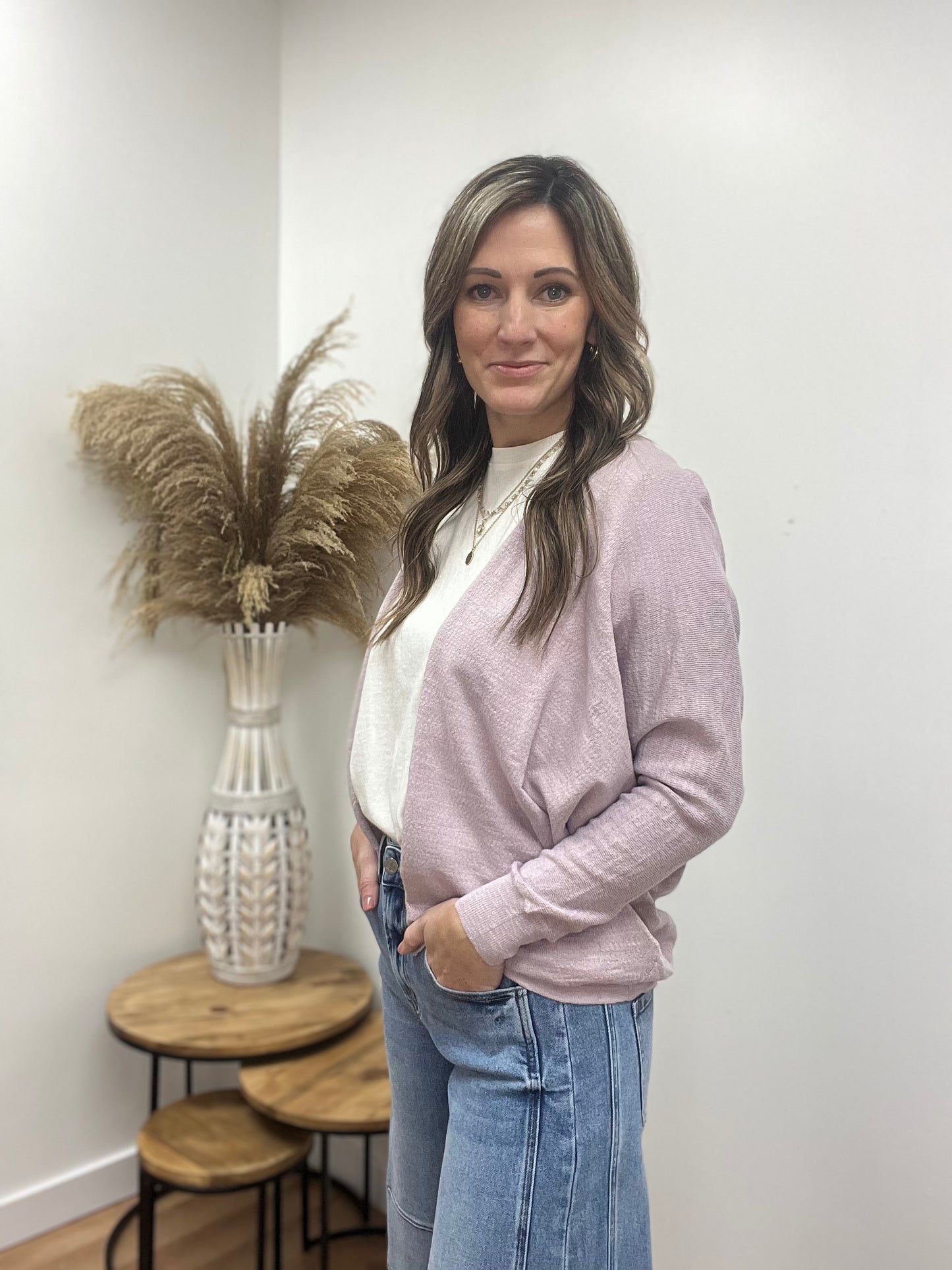 The Kaylynn Dolman Sleeve Slub Cardigan
