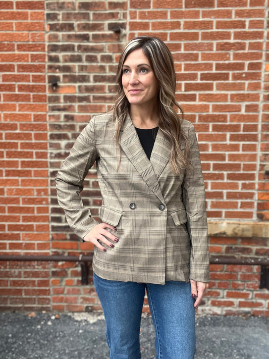 The Lola Plaid Collared Blazer