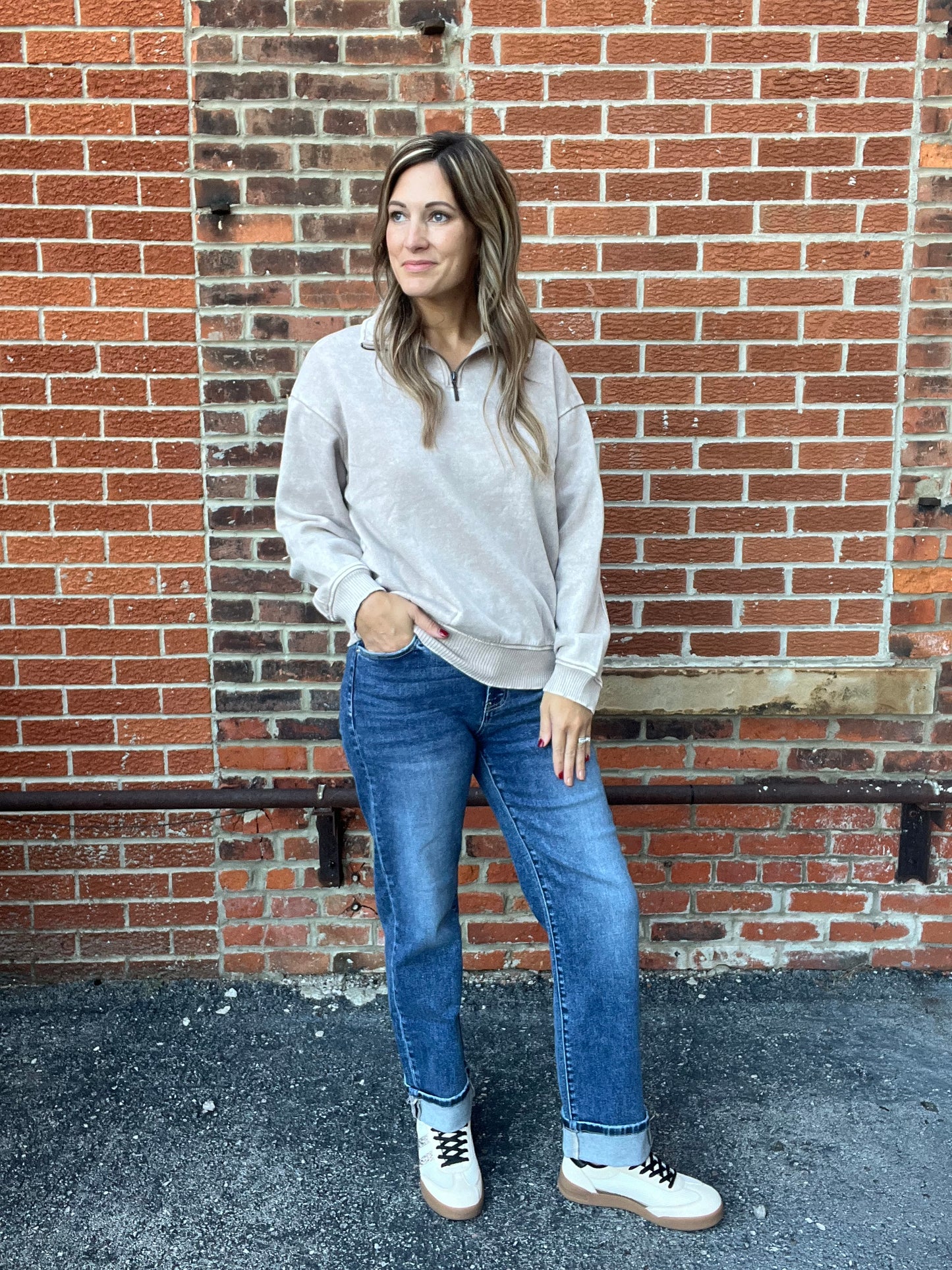 The Cova Mineral Wash Quarter Zip