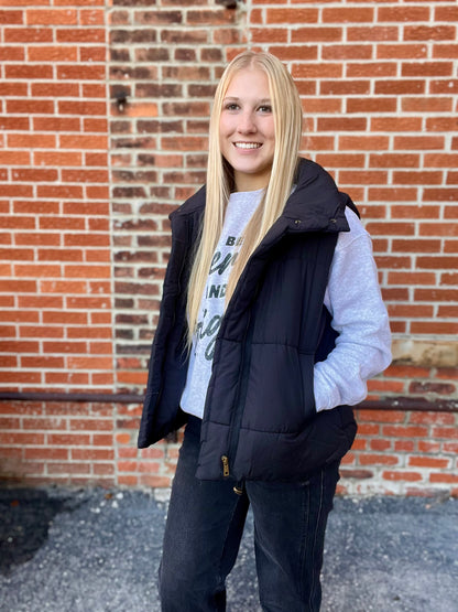 The Wrenny Black Puffer Vest
