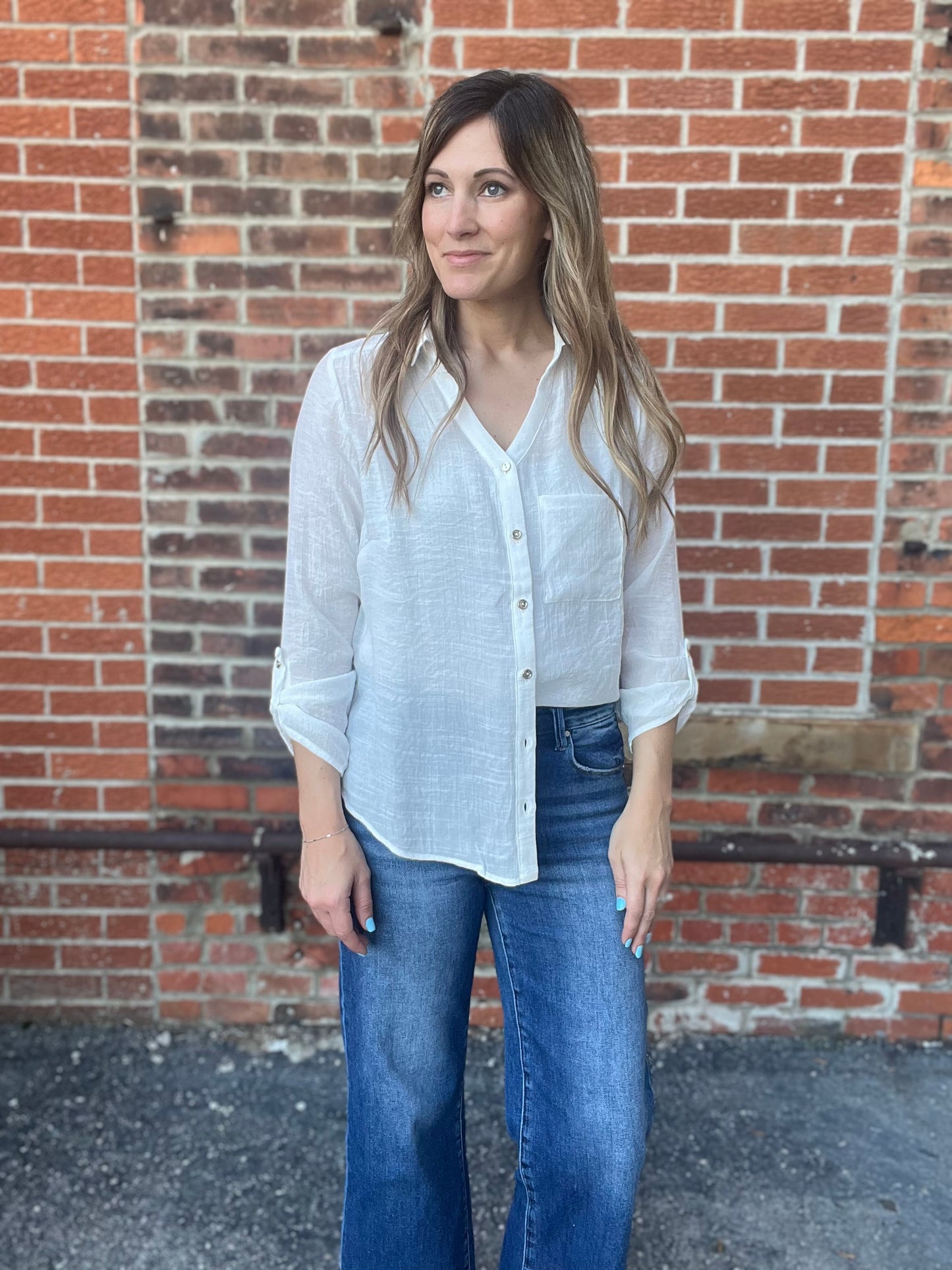 The Denver Crinkle Gauze Button Down