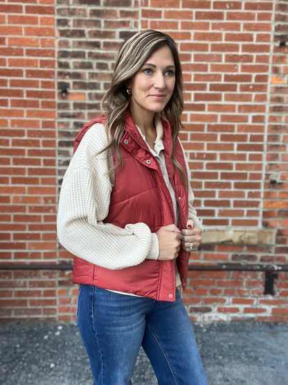 The Doran Rust Puffer Vest