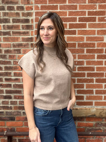 The Lydia Mock Neck Short Sleeve Top