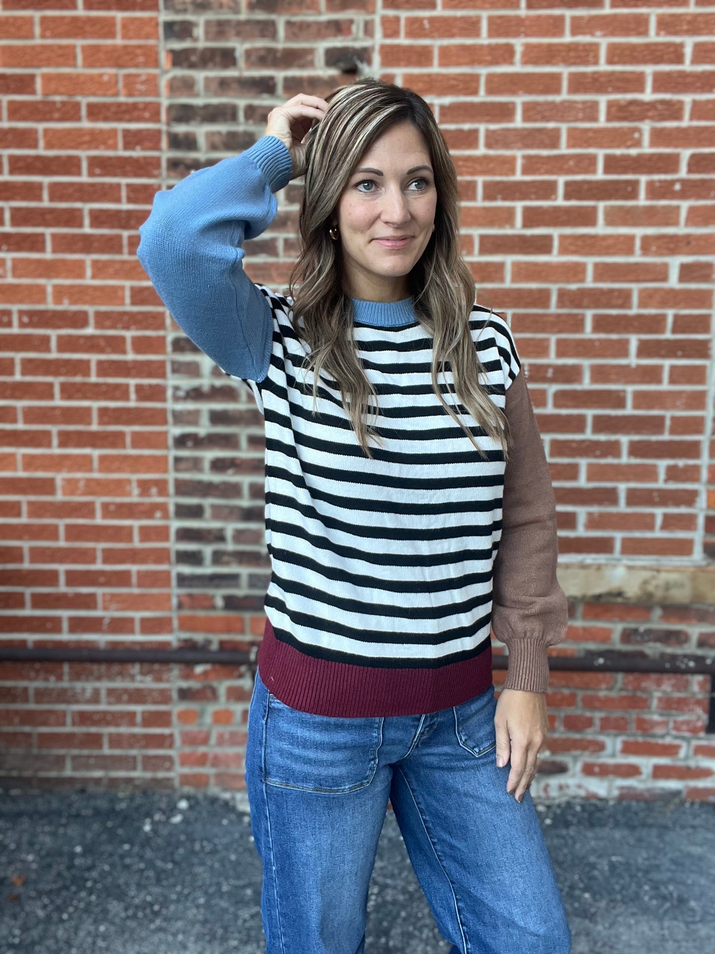The Melia Color Block Knit Sweater