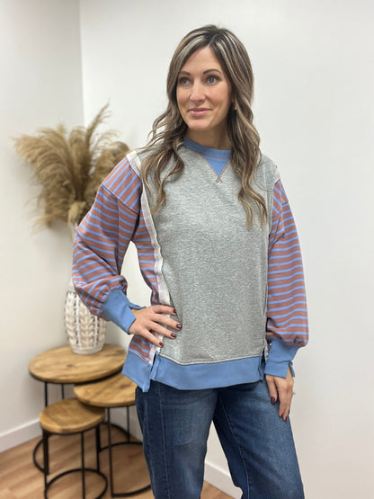 The Milton Color Block Pullover Sweatshirt