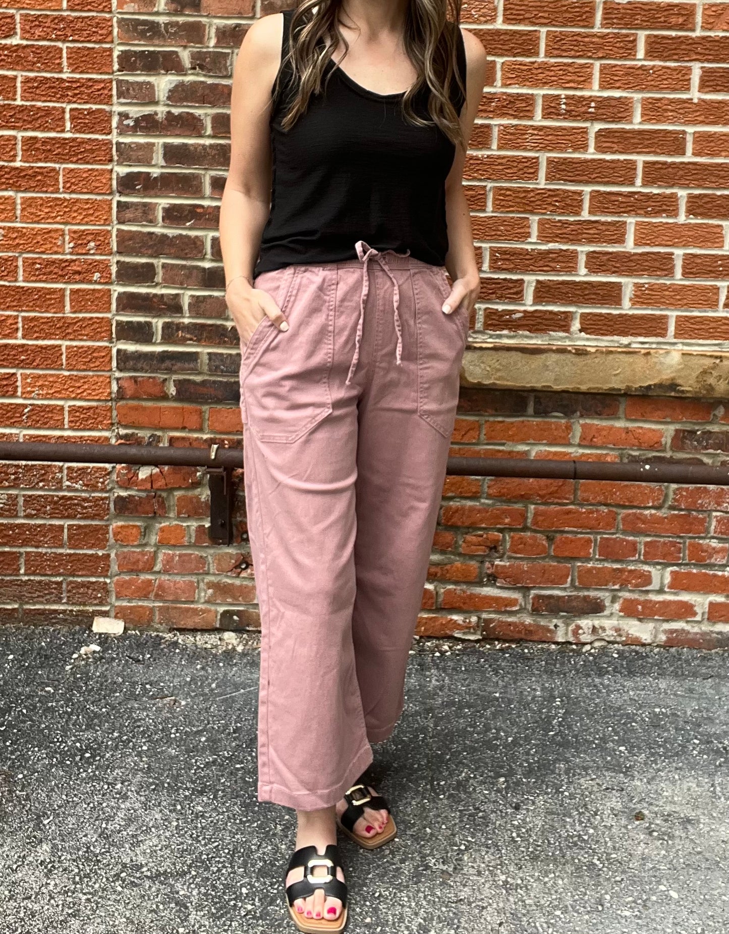The Amara Elastic Waisted Wide Leg Pants
