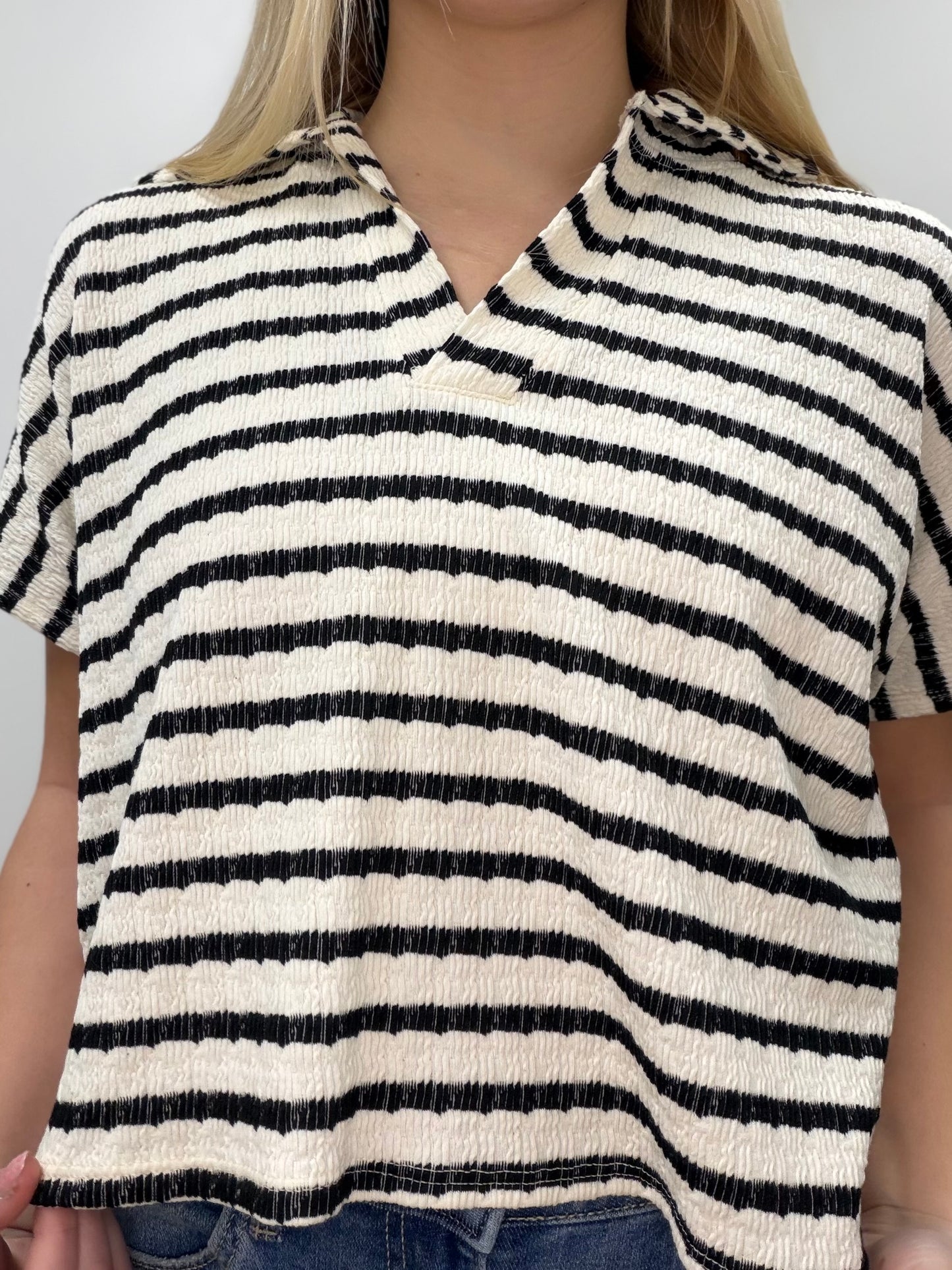 The Isla Short Sleeve Collared Top