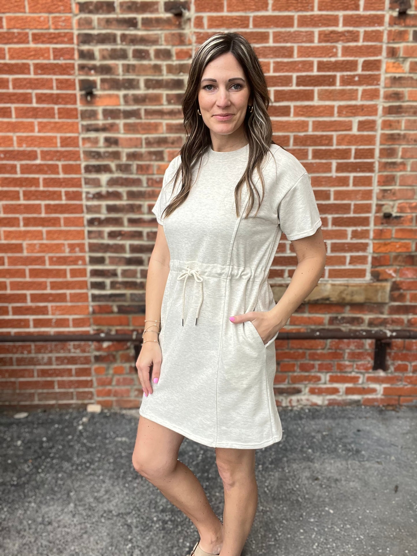 The Emilie Short Sleeve Waist Tie Mini Dress