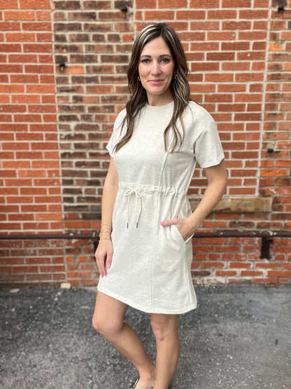 The Emilie Short Sleeve Waist Tie Mini Dress