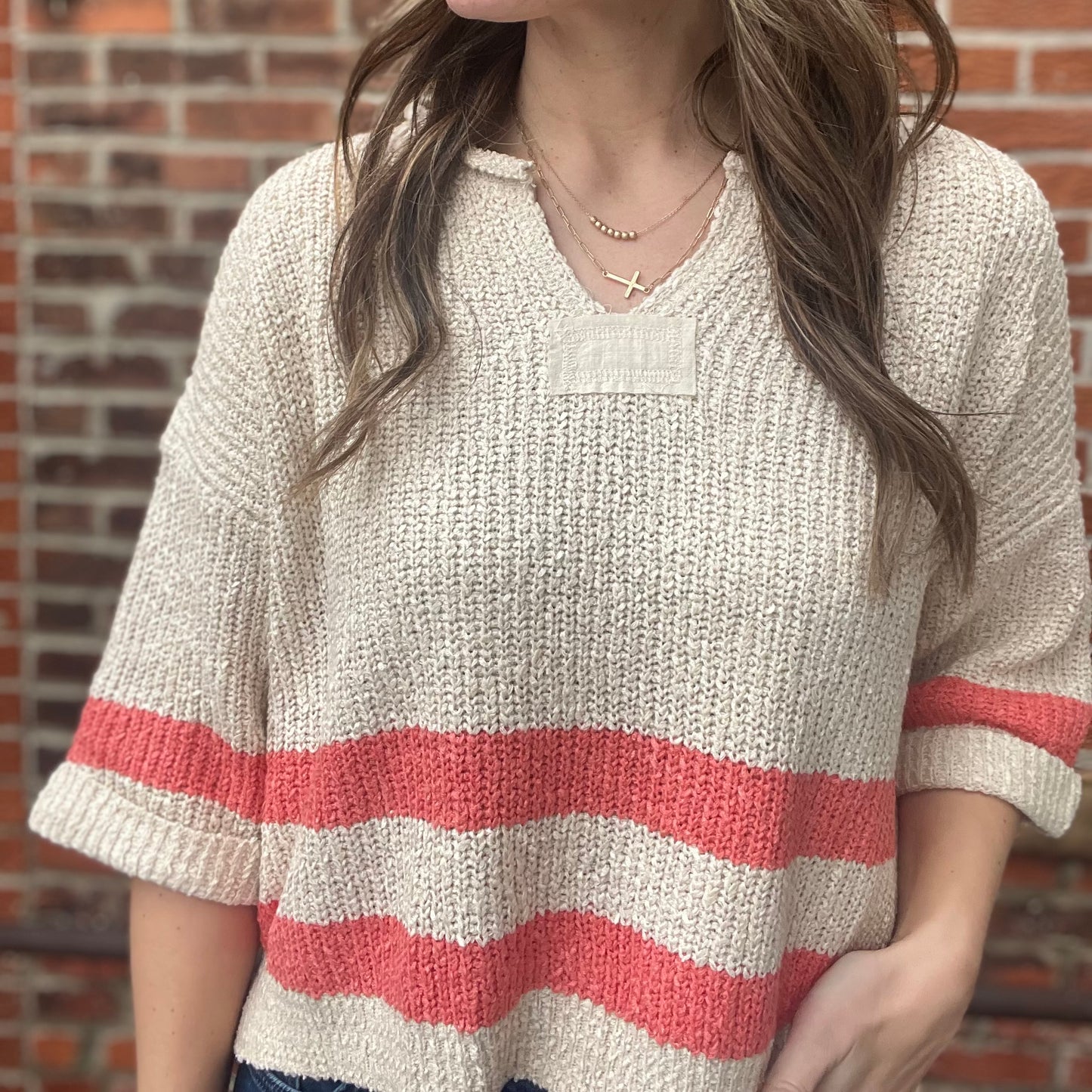 The Kota Sunset Striped Cropped Sweater