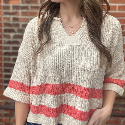 The Kota Sunset Striped Cropped Sweater