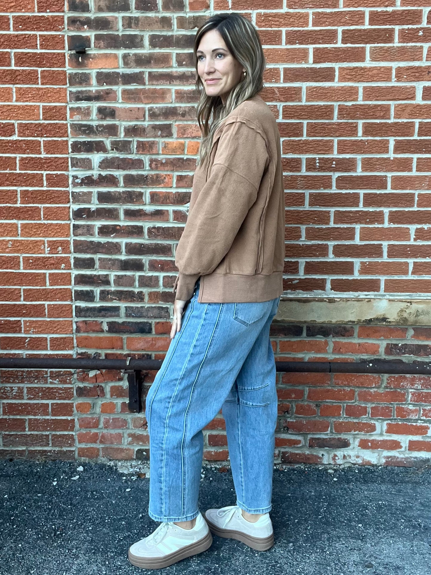 The Kate Barrel Leg Light Wash Jeans