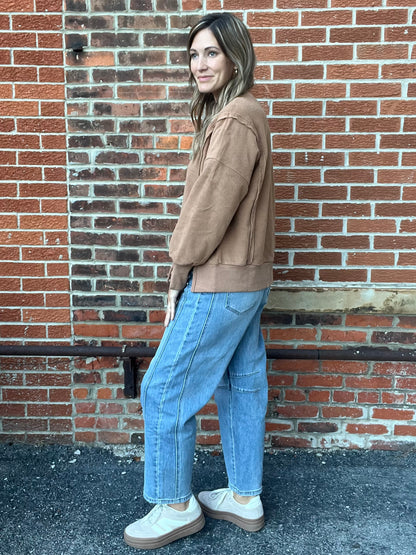 The Kate Barrel Leg Light Wash Jeans